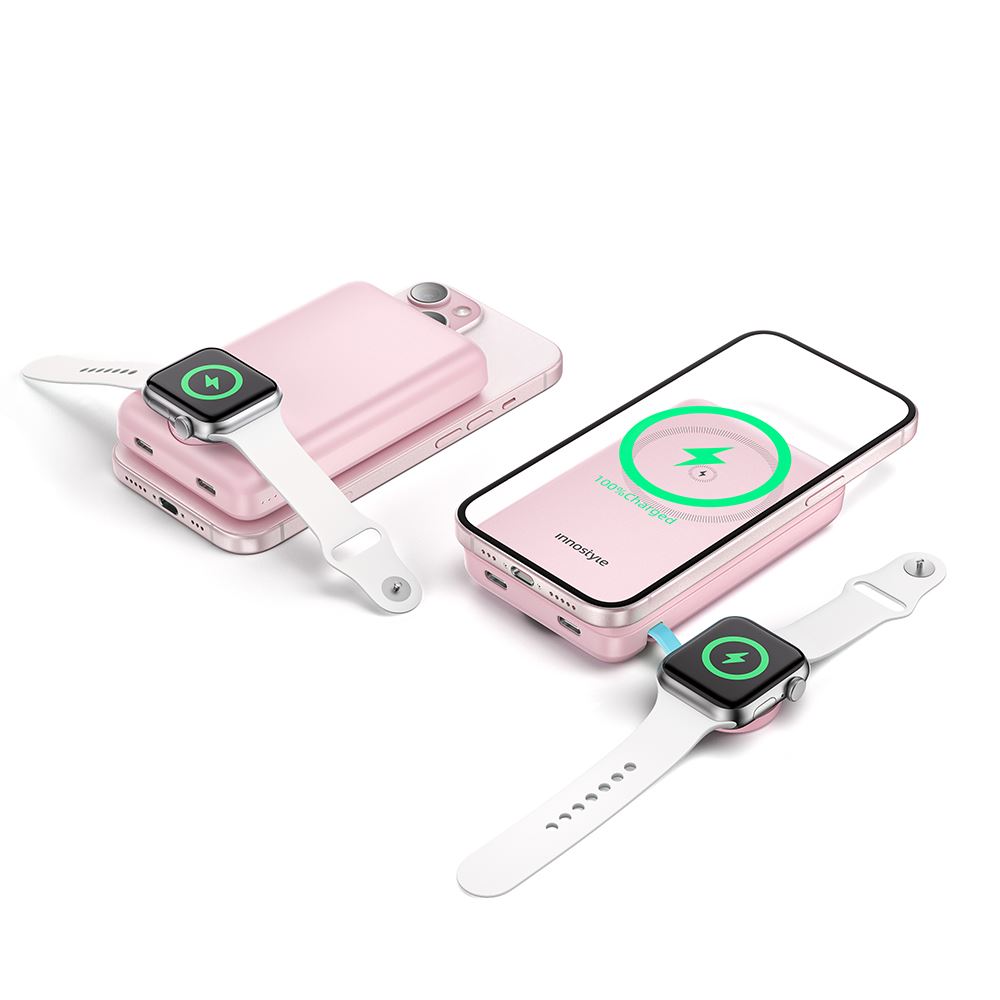 Pin sạc dự phòng Polymer 10000 mAh Type C PD 20W Innostyle IW202BP - Hồng Màu Hồng