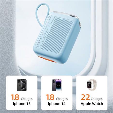 Pin sạc dự phòng Polymer 10000 mAh Type C PD 30W Innostyle TM31BB kèm cáp Type C - Xanh Màu Xanh Dương