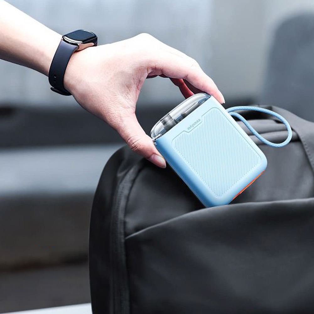 Pin sạc dự phòng Polymer 10000 mAh Type C PD 30W Innostyle TM31BB kèm cáp Type C - Xanh - Tiện ích
