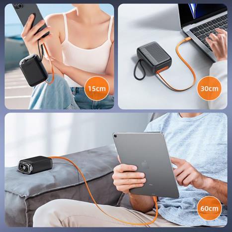 Pin sạc dự phòng Polymer 10000 mAh Type C PD 30W Innostyle TM31BLK kèm cáp Type C - Đen Màu Đen