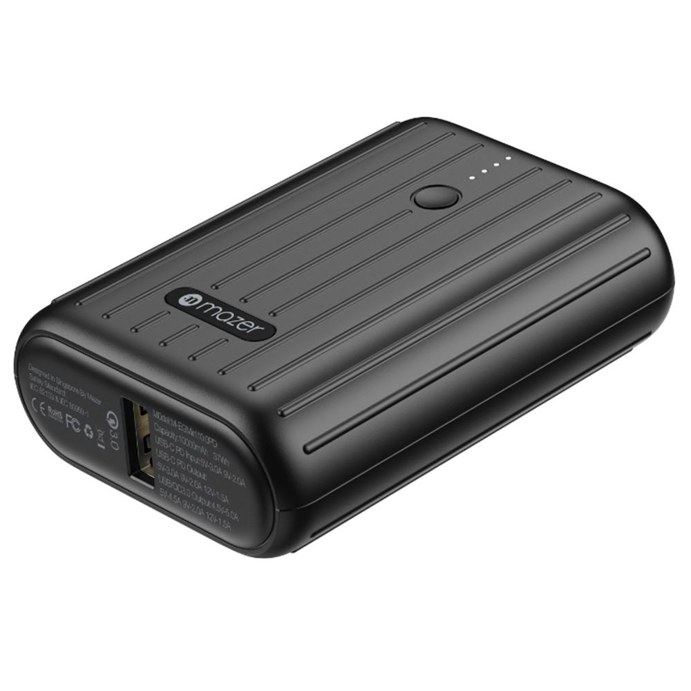 Pin sạc dự phòng Polymer 10000 mAh Type C PD 22.5W Mazer M-EGMINI10.0V2-BK - Đen Màu Đen