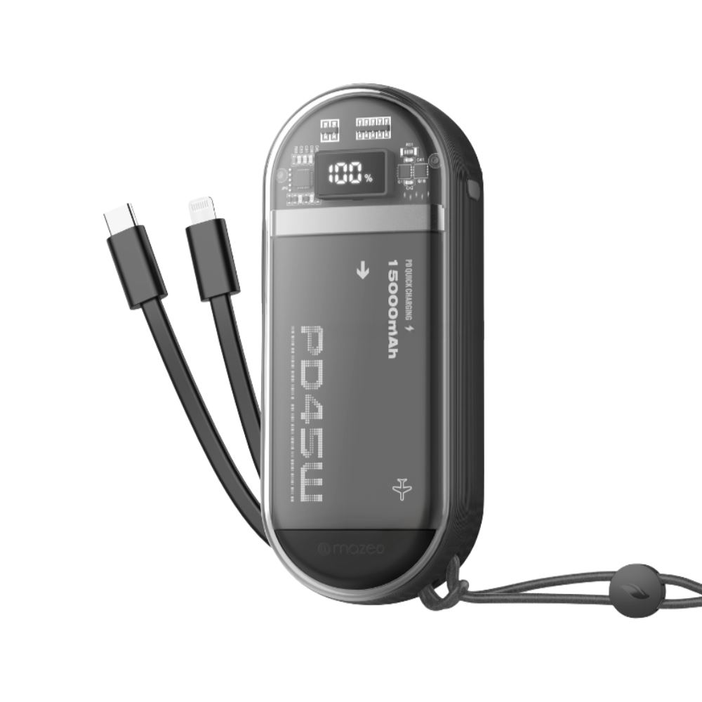 Pin sạc dự phòng Polymer 15000 mAh Type C PD 45W Mazer M-PC45LINK1545-BK - Đen - Khả năng sạc