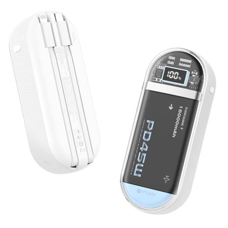 Pin sạc dự phòng Polymer 15000 mAh Type C PD 45W Mazer M-PC45LINK1545-WB - Trắng Màu Xanh Da Trời