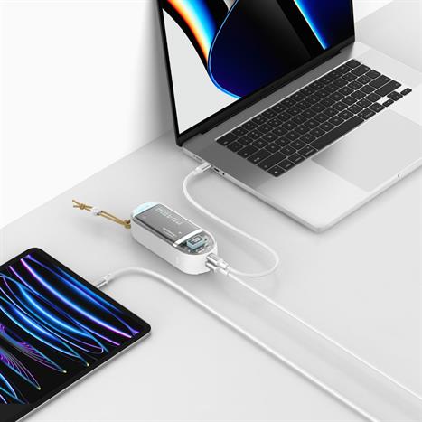 Pin sạc dự phòng Polymer 15000 mAh Type C PD 45W Mazer M-PC45LINK1545-WB - Trắng Màu Xanh Da Trời