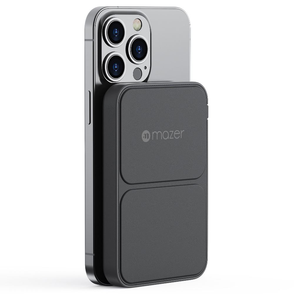 Pin sạc dự phòng Polymer 5000mAh không dây 20W Mazer M-MagAir15-BK - Đen Màu Đen