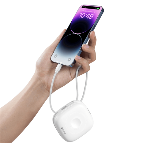 Pin sạc dự phòng Polymer 10000mAh Không dây Qi2 20W Mazer M-MagLink18i-WH Màu Trắng