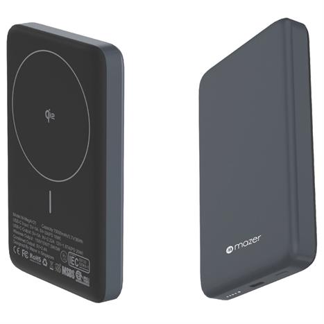 Pin sạc dự phòng Polymer 10000mAh Không dây Qi2 20W Mazer M-MagAir21-GY Màu Xám