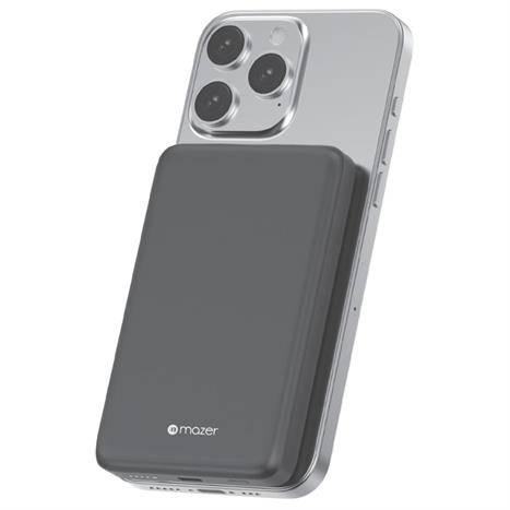 Pin sạc dự phòng Polymer 10000mAh Không dây Qi2 20W Mazer M-MagAir21-GY Màu Xám