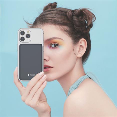 Pin sạc dự phòng Polymer 10000mAh Không dây Qi2 20W Mazer M-MagAir21-GY Màu Xám