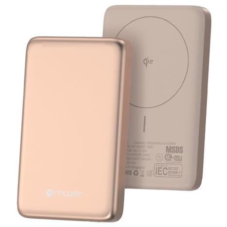 Pin sạc dự phòng Polymer 10000mAh Không dây Qi2 20W Mazer M-MagAir21-DT Màu Cam đất