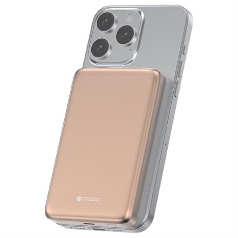 Pin sạc dự phòng Polymer 10000mAh Không dây Qi2 20W Mazer M-MagAir21-DT Màu Cam đất