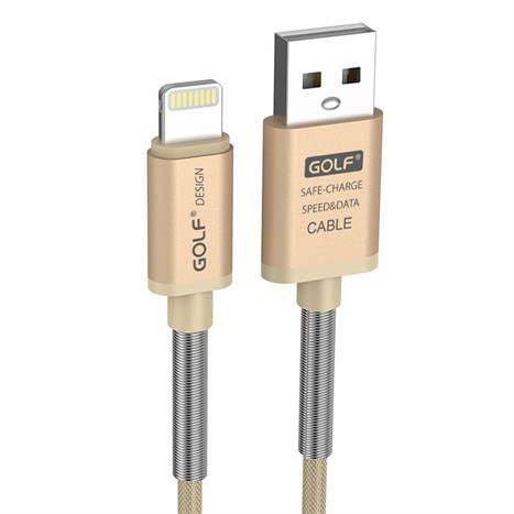 Cáp sạc nhanh và truyền dữ liệu USB A - Lightning 12W 1m Golf GC-40I Màu vàng