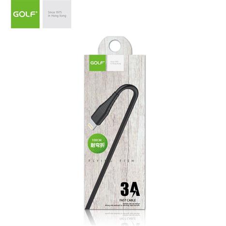 Cáp sạc nhanh và truyền dữ liệu USB A - Lightning 18W 1m Golf GC-64I - Đen Màu Đen