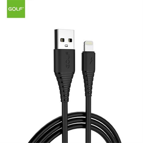 Cáp sạc nhanh và truyền dữ liệu USB A - Lightning 18W 1m Golf GC-64I - Đen Màu Đen