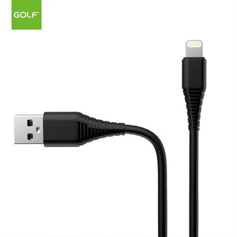 Cáp sạc nhanh và truyền dữ liệu USB A - Lightning 18W 1m Golf GC-64I - Đen Màu Đen