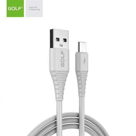 Cáp sạc nhanh và truyền dữ liệu USB A - Micro USB 1m Golf GC-64M Màu Trắng
