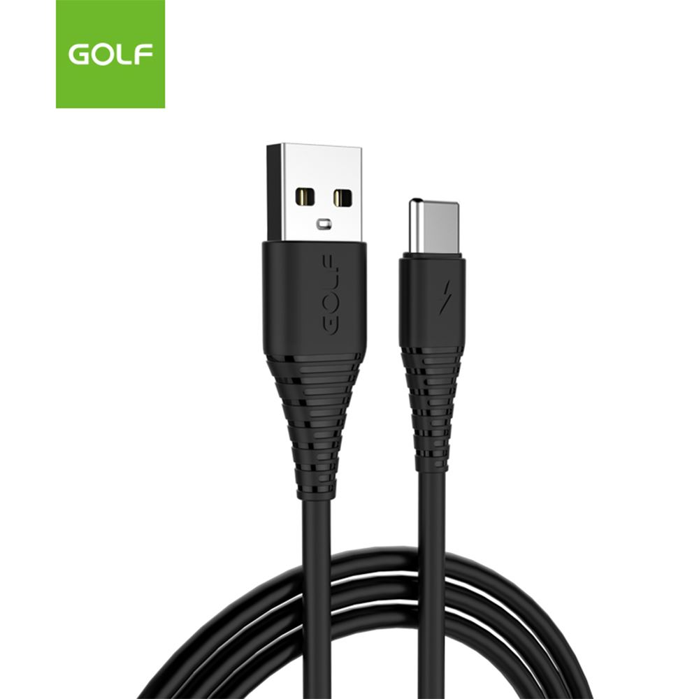 Cáp sạc nhanh và truyền dữ liệu USB A - Type C 18W 1m Golf GC-64T - Đen - Độ dài