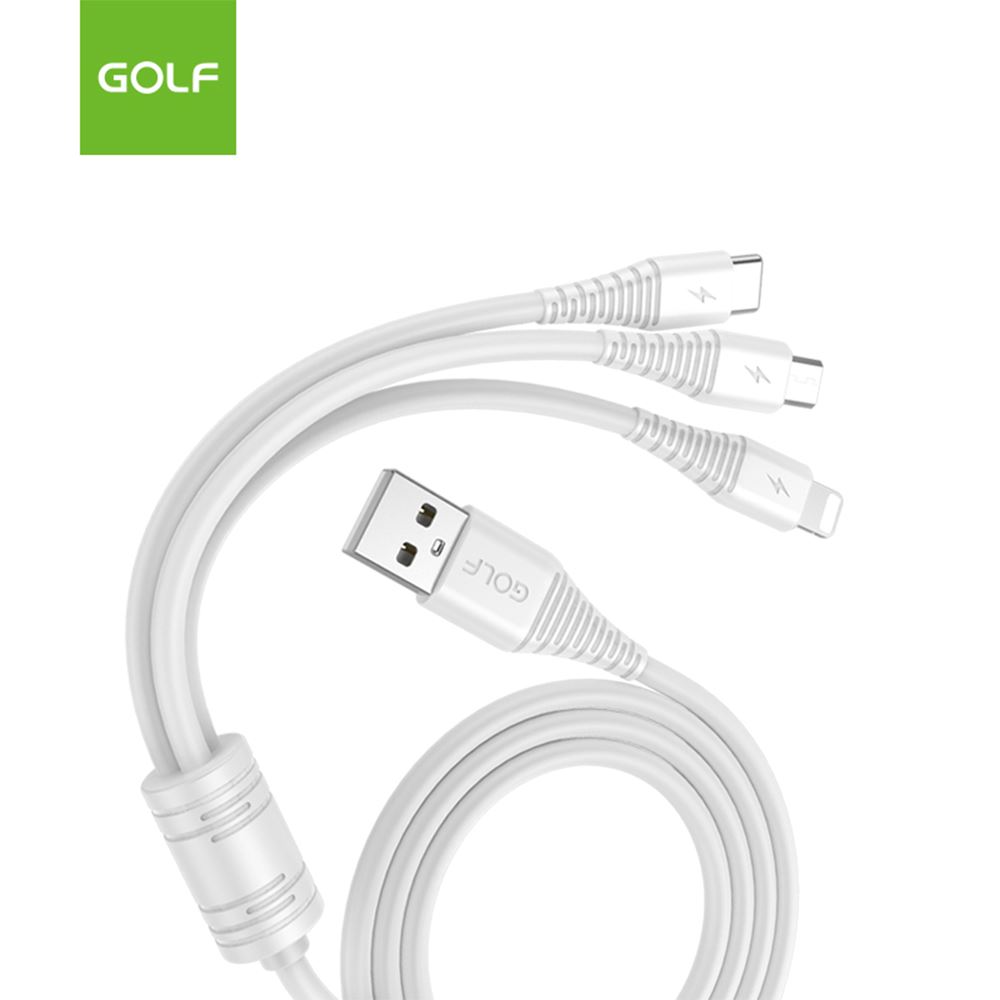 Cáp sạc nhanh và truyền dữ liệu 3 đầu USB A - Type C Lightning Micro USB 1m Golf GC-65 - Chất liệu