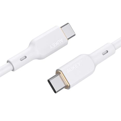 Cáp sạc nhanh và truyền dữ liệu Type-C - Type-C 100W 1.8m Aukey CB-SCC102 - Trắng Màu Trắng