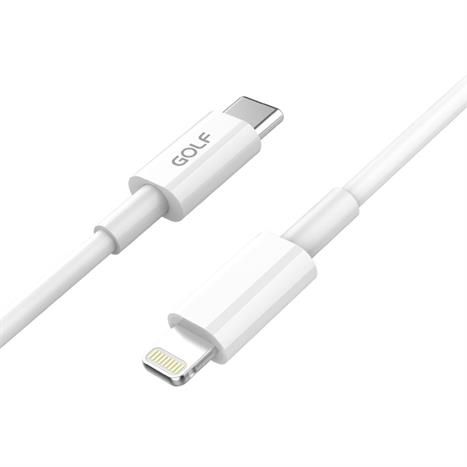 Cáp sạc nhanh và truyền dữ liệu USB A - Lightning 20W 1m Golf GC-U11 - Trắng Màu Trắng