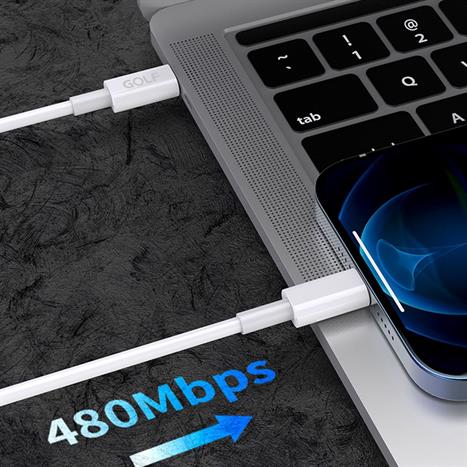 Cáp sạc nhanh và truyền dữ liệu USB A - Lightning 20W 1m Golf GC-U11 - Trắng Màu Trắng