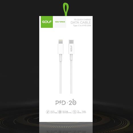Cáp sạc nhanh và truyền dữ liệu USB A - Lightning 20W 1m Golf GC-U11 - Trắng Màu Trắng