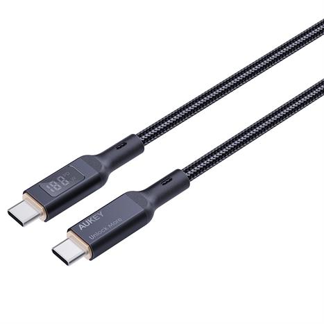 Cáp sạc nhanh và truyền dữ liệu Type-C - Type-C 100W 1m Aukey CB-MCC101 Màu Đen