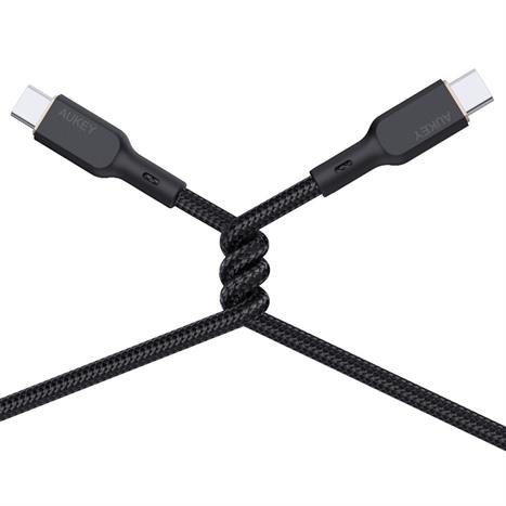 Cáp sạc nhanh và truyền dữ liệu Type-C - Type-C 100W 1m Aukey CB-KCC101 - Đen Màu Đen