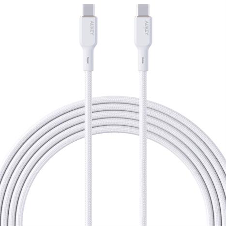 Cáp sạc nhanh và truyền dữ liệu Type-C - Type-C 100W 1m Aukey CB-KCC101 - Trắng Màu Trắng