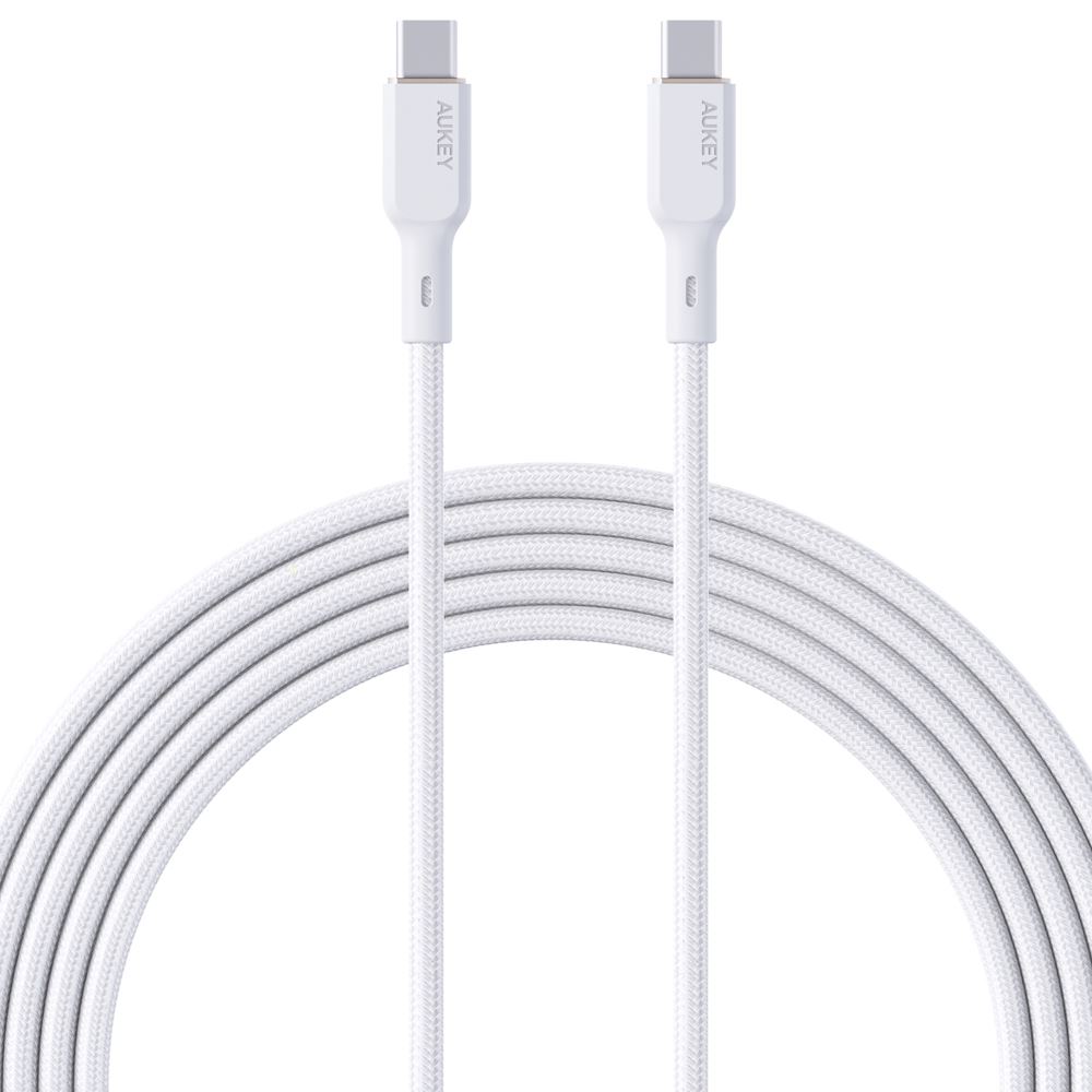 Cáp sạc nhanh và truyền dữ liệu Type-C - Type-C 100W 1m Aukey CB-KCC101 - Trắng - Thiết kế
