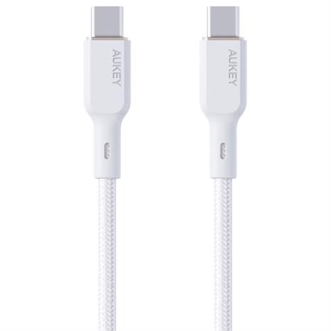 Cáp sạc nhanh và truyền dữ liệu Type-C - Type-C 100W 1m Aukey CB-KCC101 - Trắng Màu Trắng