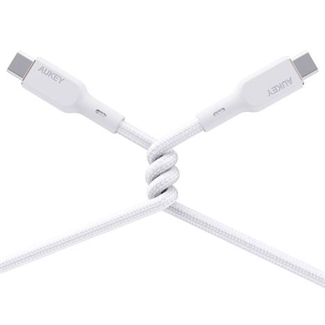 Cáp sạc nhanh và truyền dữ liệu Type-C - Type-C 100W 1m Aukey CB-KCC101 - Trắng Màu Trắng