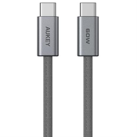 Cáp sạc nhanh Type-C - Type-C 60W 1m Aukey CB-DCC061 Màu Xám