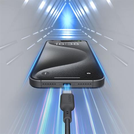 Cáp sạc nhanh và truyền dữ liệu Type-C - Type-C 60W 1m Aukey CB-DCC063 - Đen Màu Đen