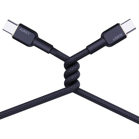 Cáp sạc nhanh và truyền dữ liệu Type-C - Type-C 60W 1m Aukey CB-NCC1 - Đen Màu Đen