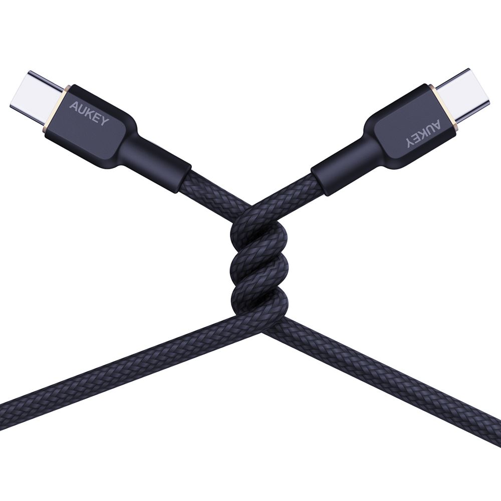 Cáp sạc nhanh và truyền dữ liệu Type-C - Type-C 60W 1m Aukey CB-NCC1 - Đen - Loại cổng