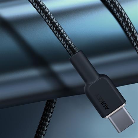 Cáp sạc nhanh và truyền dữ liệu Type-C - Type-C 60W 1m Aukey CB-NCC1 - Đen Màu Đen