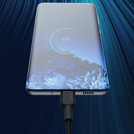 Cáp sạc nhanh và truyền dữ liệu Type-C - Type-C 60W 1m Aukey CB-NCC1 - Đen Màu Đen