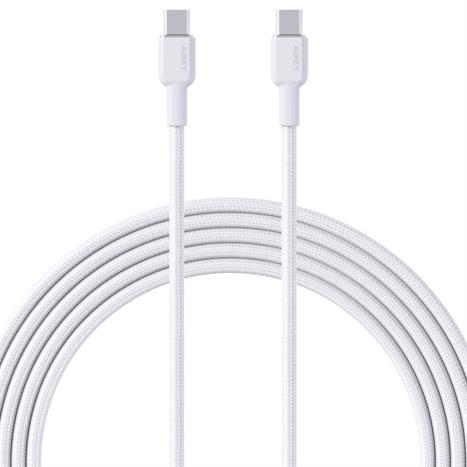 Cáp sạc nhanh và truyền dữ liệu Type-C - Type-C 60W 1m Aukey CB-NCC1 - Trắng Màu Trắng