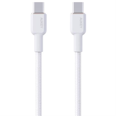 Cáp sạc nhanh và truyền dữ liệu Type-C - Type-C 60W 1m Aukey CB-NCC1 - Trắng Màu Trắng