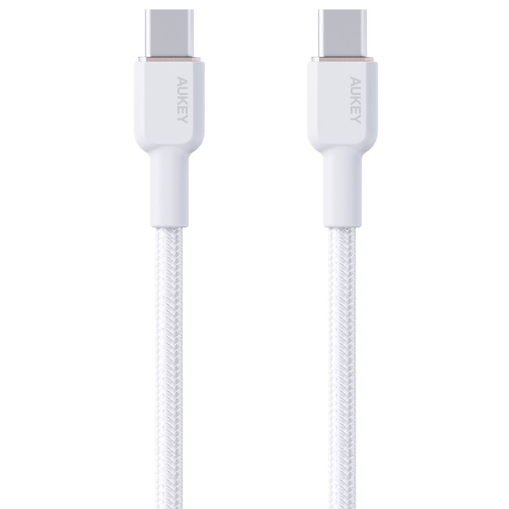 Cáp sạc nhanh và truyền dữ liệu Type-C - Type-C 60W 1m Aukey CB-NCC1 - Trắng - Loại cổng