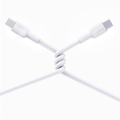 Cáp sạc nhanh và truyền dữ liệu Type-C - Type-C 60W 1m Aukey CB-NCC1 - Trắng Màu Trắng