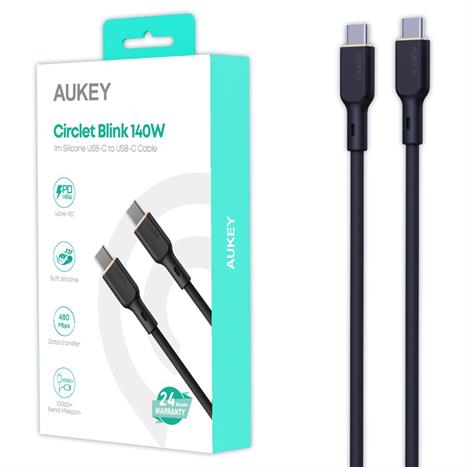 Cáp sạc nhanh và truyền dữ liệu Type-C - Type-C 240W 1m Aukey CB-SCC241 - Đen Màu Đen