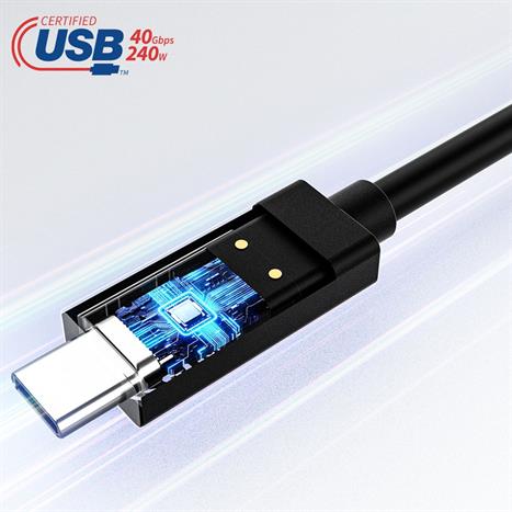 Cáp sạc nhanh và truyền dữ liệu Type-C - Type-C 240W 1.8m Aukey CB-TCC241-BLK Màu Đen