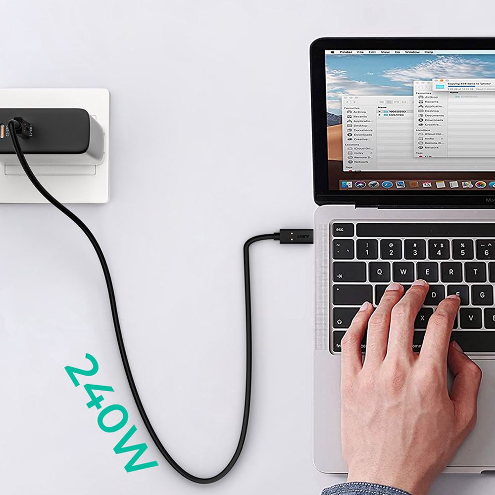 Cáp sạc nhanh và truyền dữ liệu Type-C - Type-C 240W 1.8m Aukey CB-TCC241-BLK - Công suất