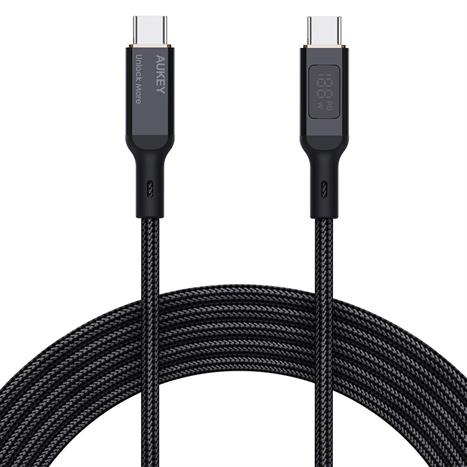 Cáp sạc nhanh và truyền dữ liệu Type-C - Type-C 100W 1.8m Aukey CB-MCC102 - Đen Màu Đen