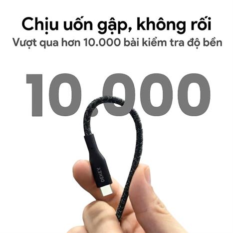 Cáp sạc nhanh và truyền dữ liệu Type C - Type C 100W 0.9m Dekey Power Pioneer C2588 - Đen Màu Đen