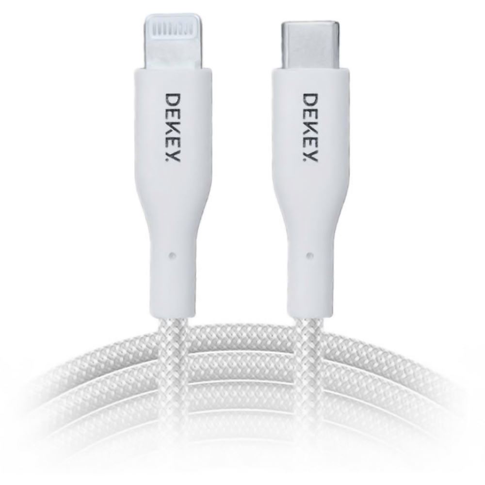 Cáp sạc nhanh và truyền dữ liệu Type C - Lightning 20W 0.9m Dekey Power Pioneer C2566 - Trắng - Tương thích