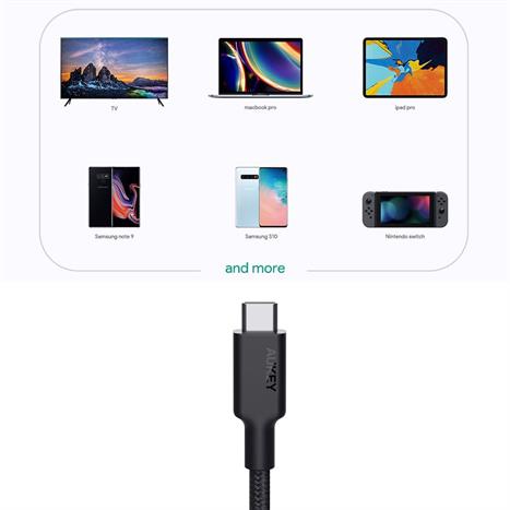 Cáp sạc nhanh và truyền dữ liệu Type-C - Type-C 100W 1.2m Aukey CB-CD21 Màu Đen