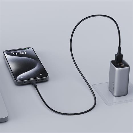 Cáp sạc và truyền dữ liệu USB-A - Lightning 12W 0.9m Aukey CB-BAL7 - Đen Màu Đen